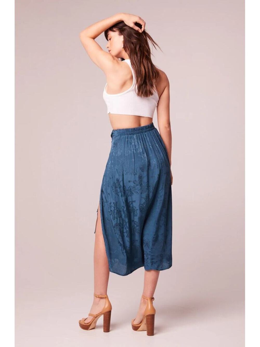 Band of the Free NWT Women's Celene Deep Teal Layered Midi Skirt - L